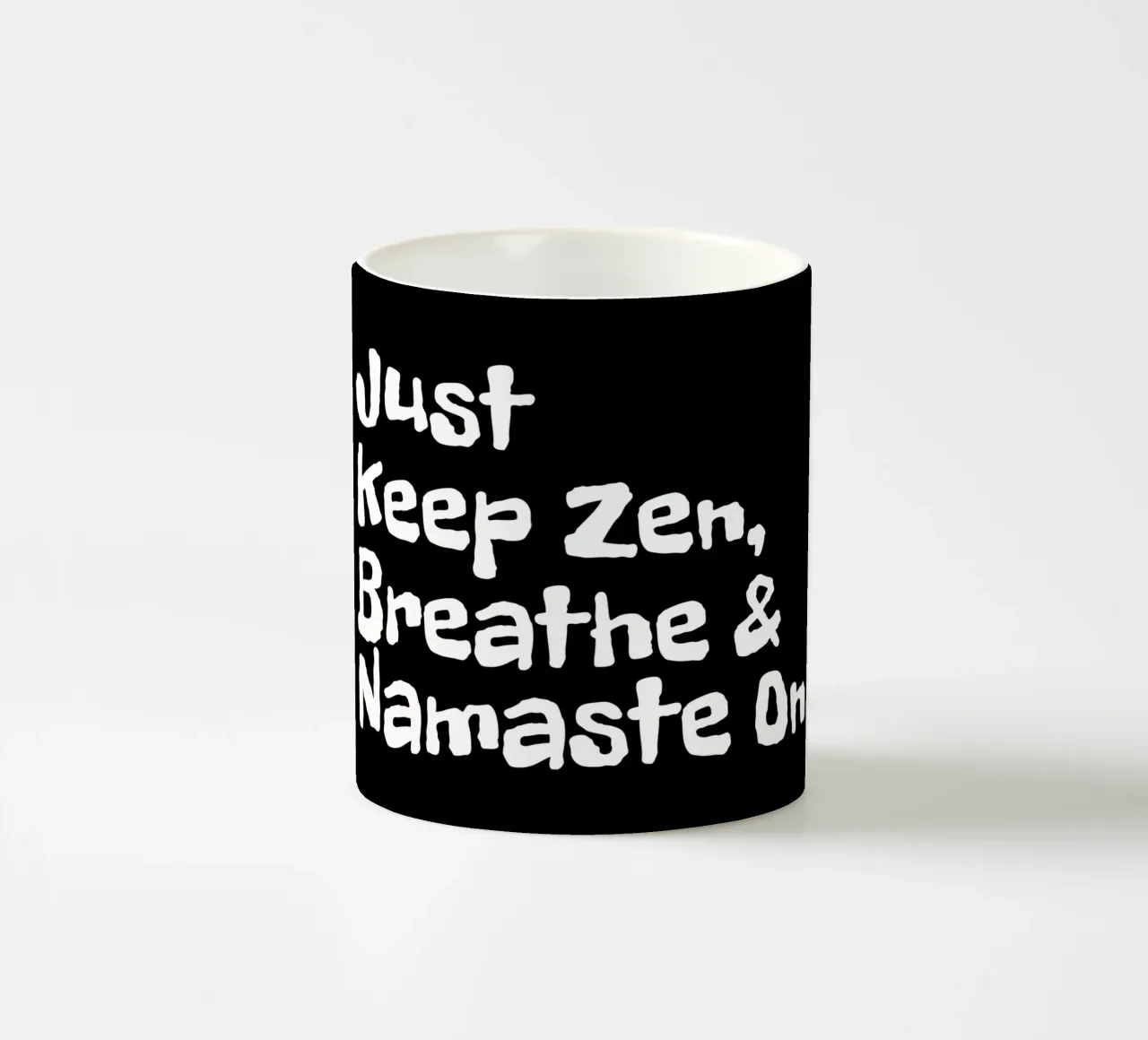 Just keep zen, breathe and namaste on tazza in ceramica da happieeagle