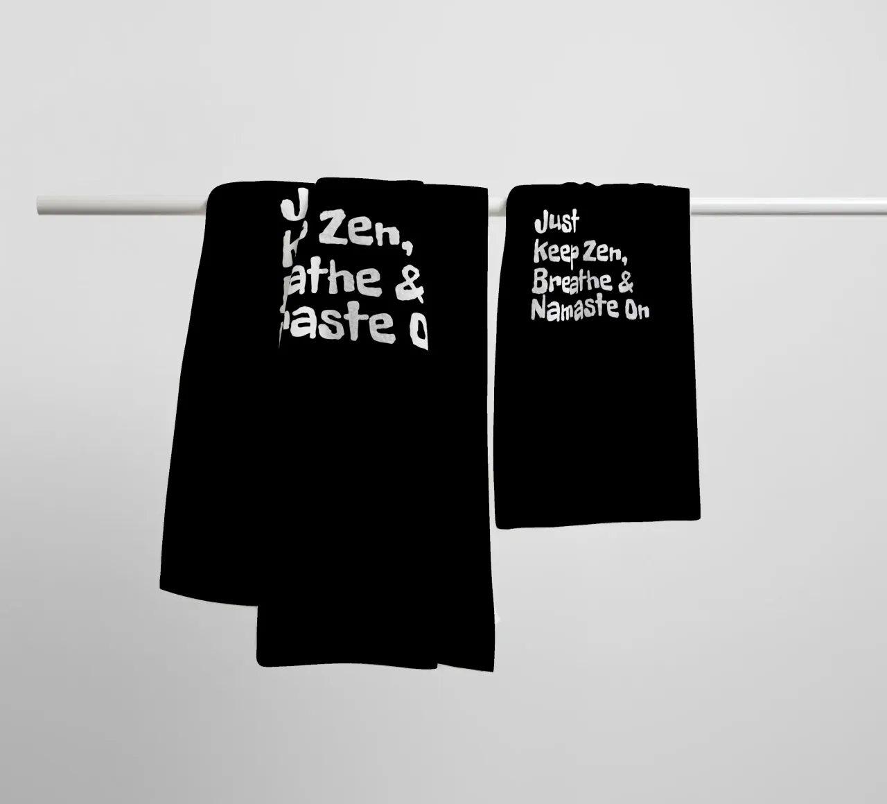 Just keep zen, breathe and namaste on asciugamano da bagno da happieeagle