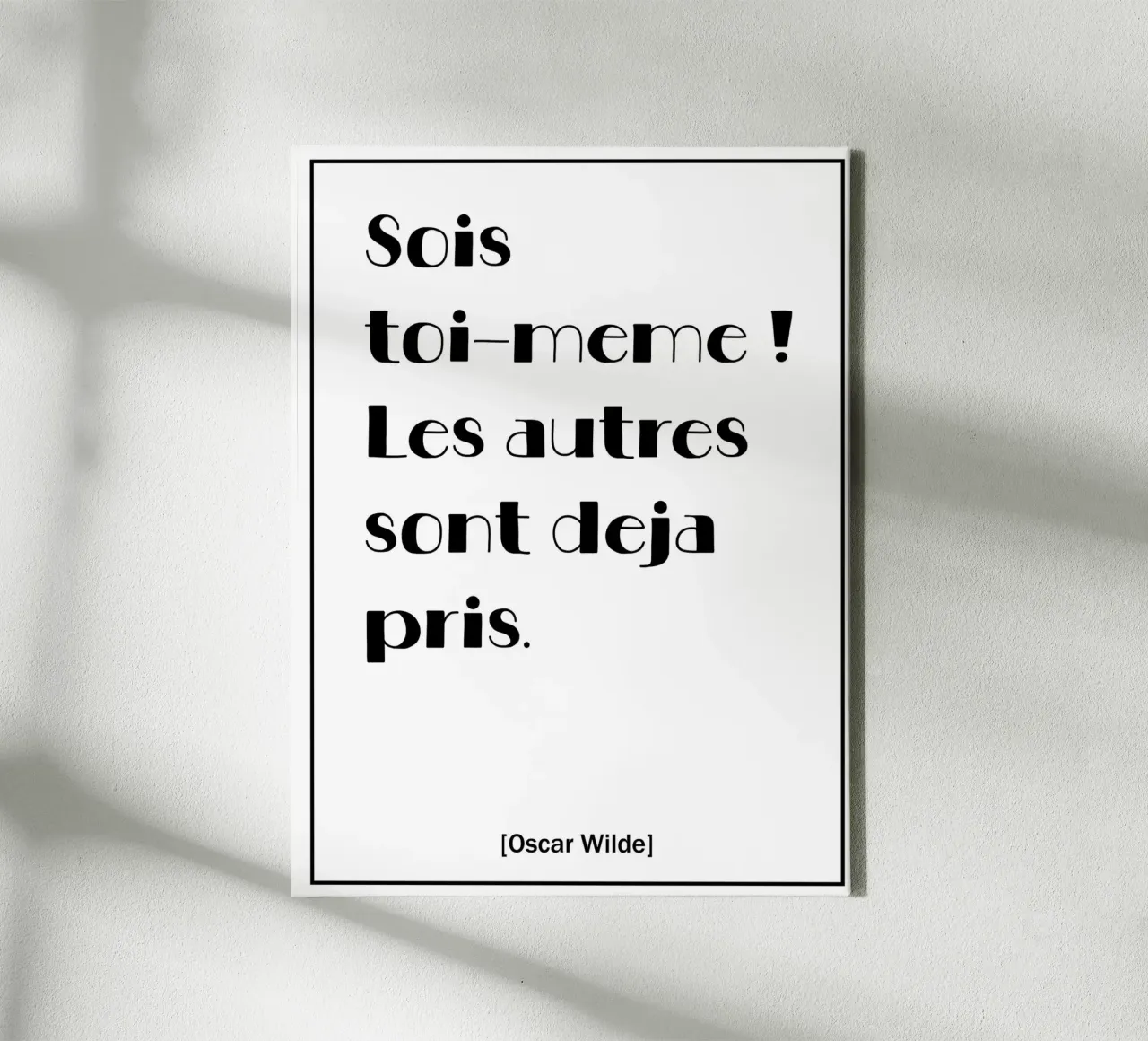 Poster con citazioni ispirate di Oscar Wilde in francese tela con Cornice a cassetta da Wall of Words