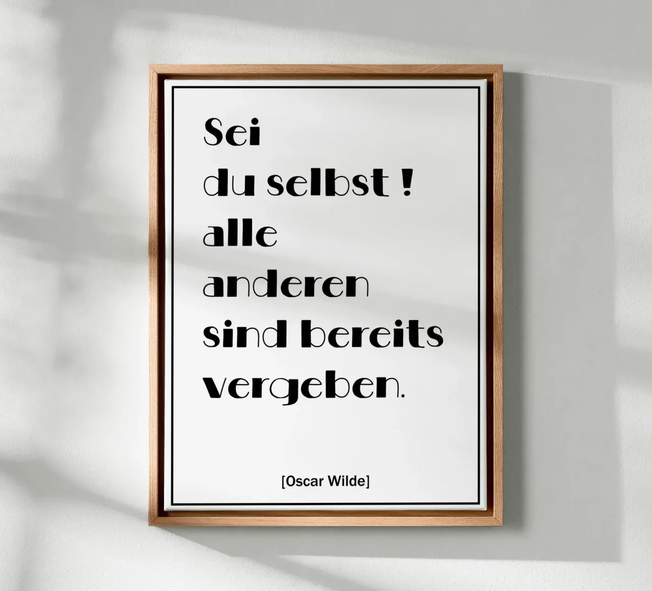 Oscar Wilde citaat poster in het Duits canvas met Baklijst van Wall of Words