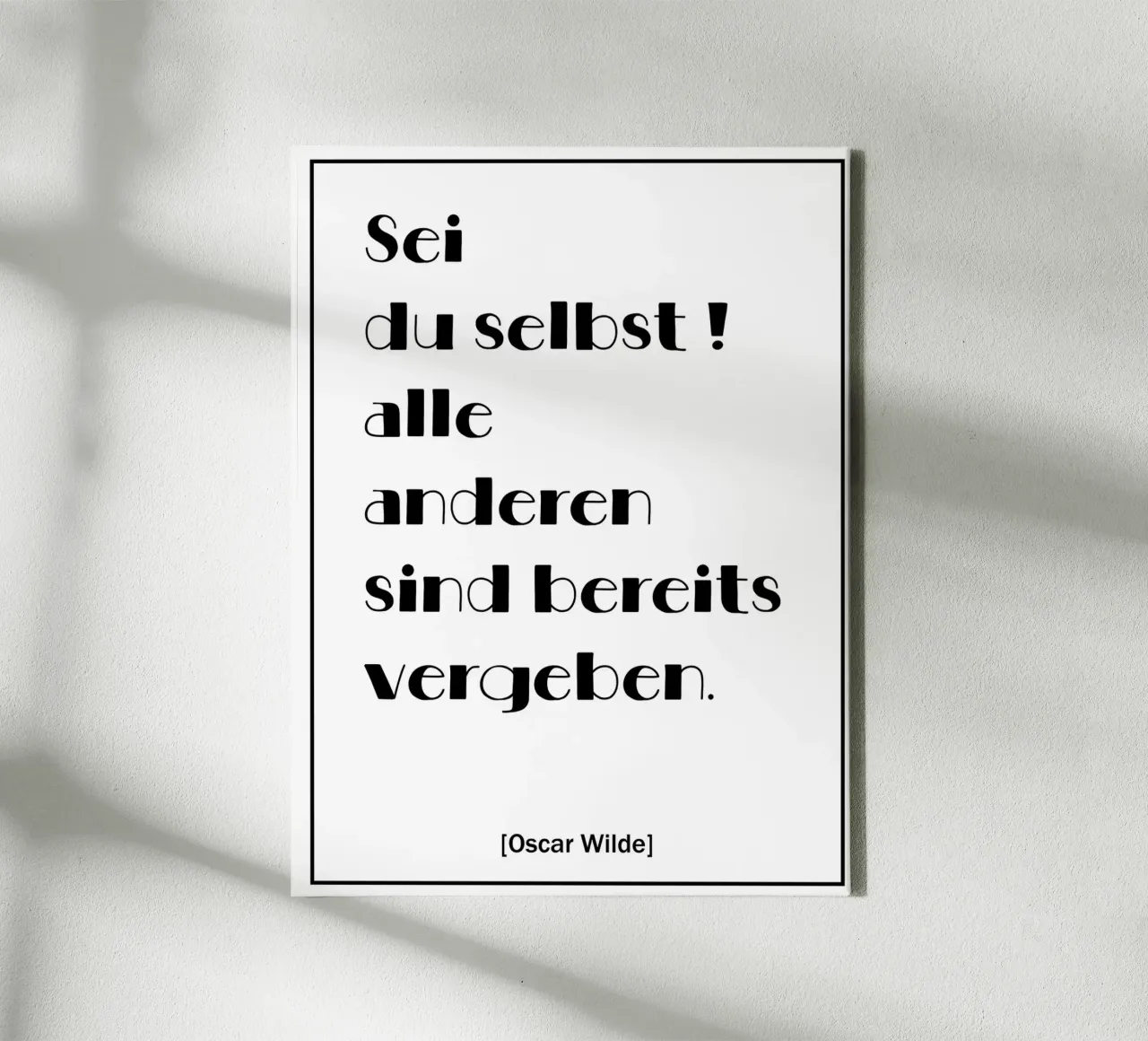 Oscar Wilde citaat poster in het Duits canvas met Baklijst van Wall of Words