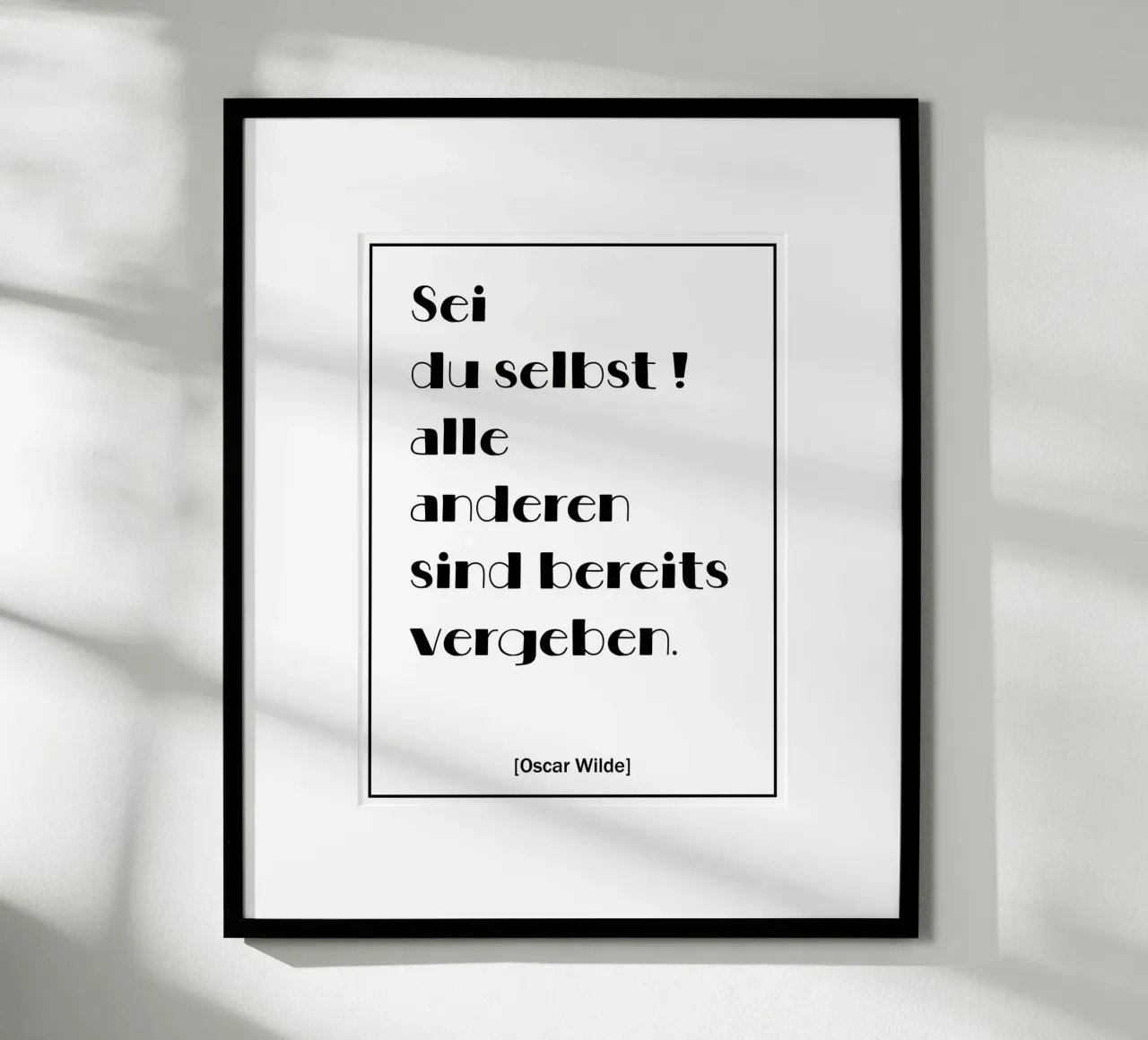 Poster con citazioni di Oscar Wilde in tedesco carta hahnemühle da Wall of Words