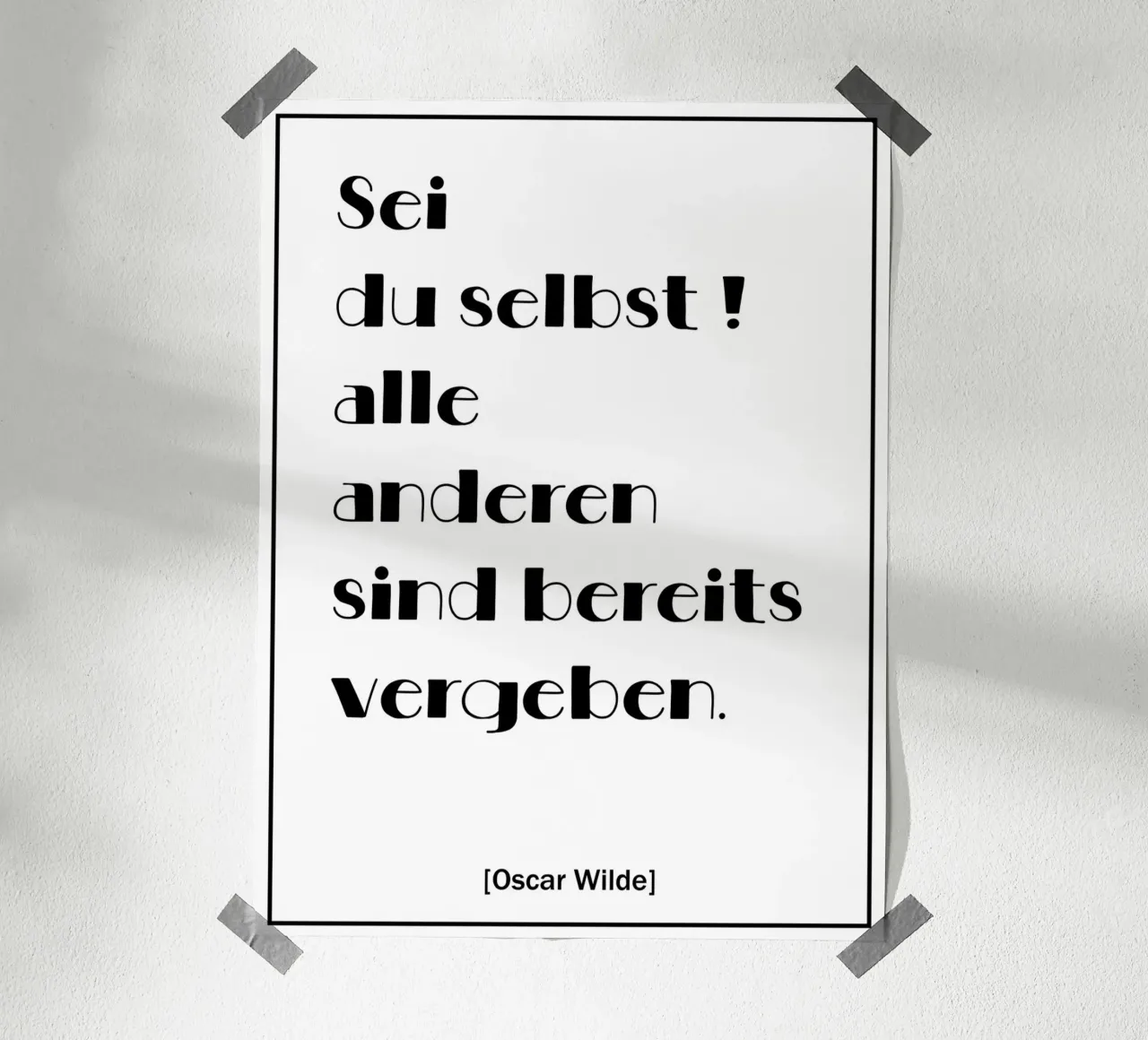 Poster con citazioni di Oscar Wilde in tedesco carta hahnemühle da Wall of Words