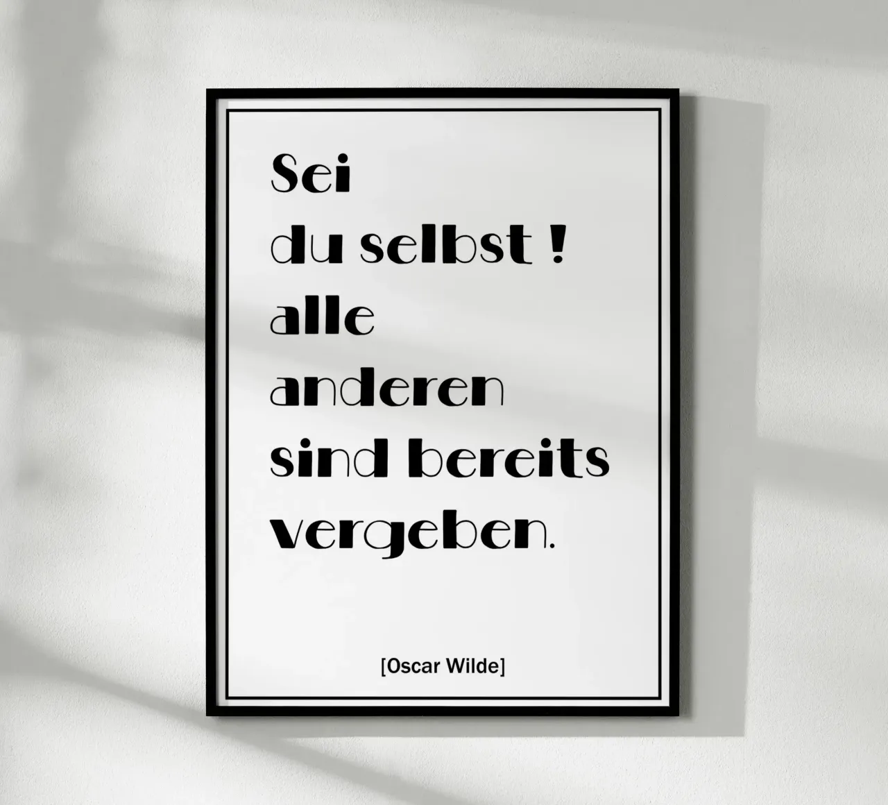 Poster con citazioni di Oscar Wilde in tedesco carta hahnemühle da Wall of Words