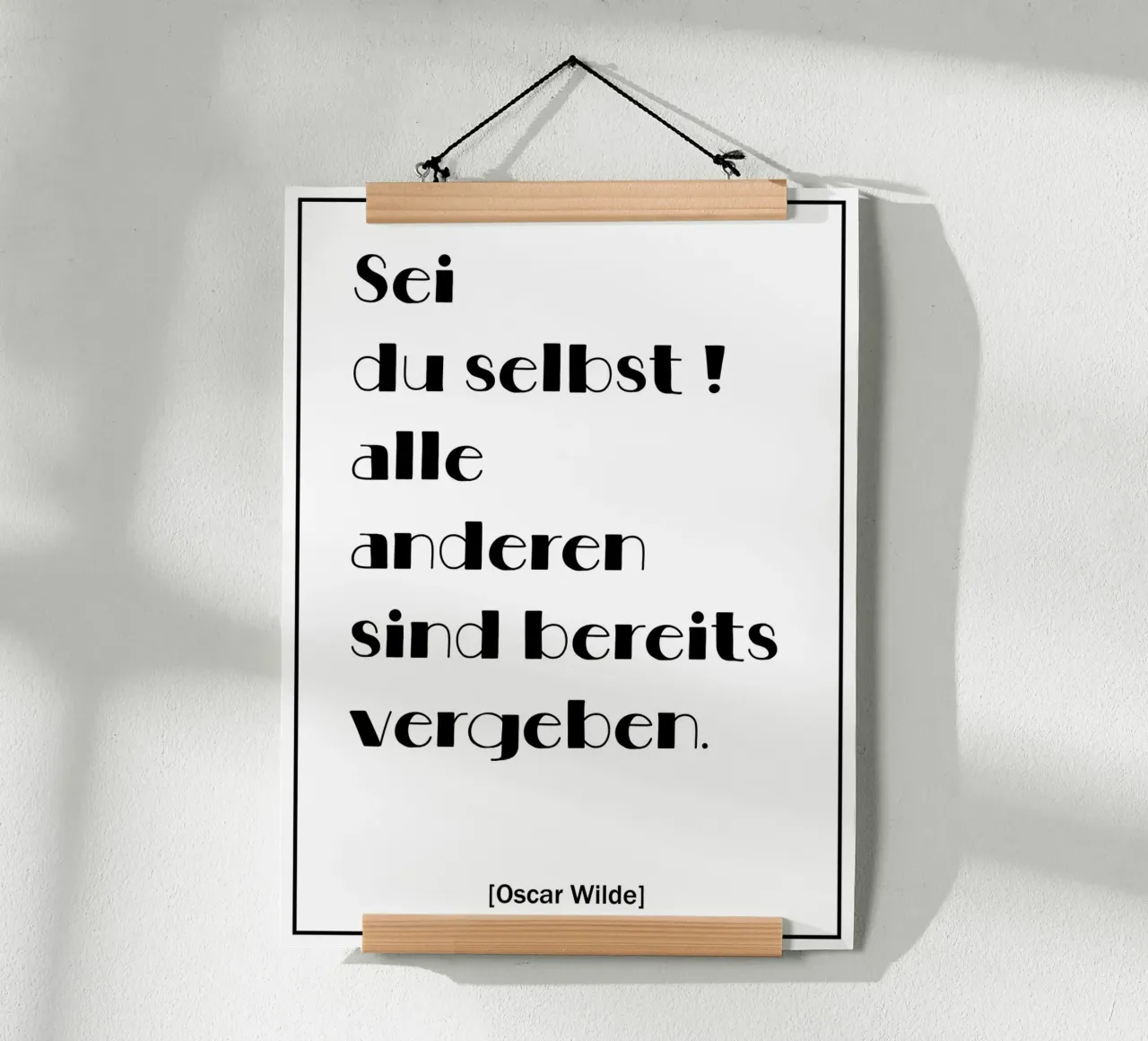 Poster con citazioni di Oscar Wilde in tedesco carta hahnemühle da Wall of Words