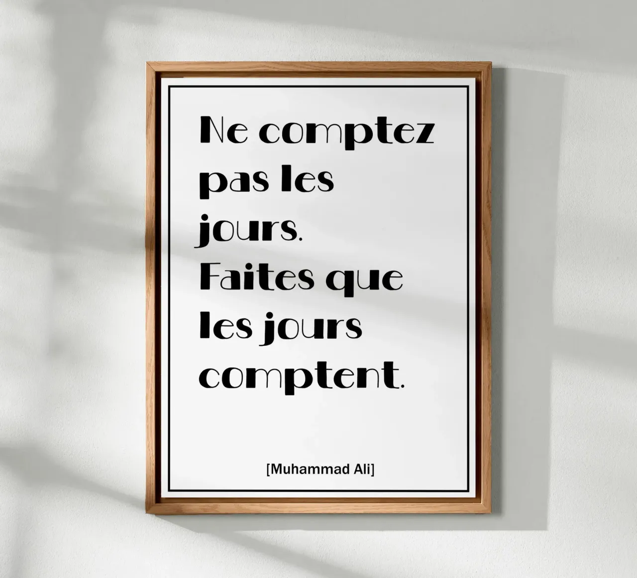 Citazione ispirata di Muhammad Ali in francese alluminio dibond da Wall of Words