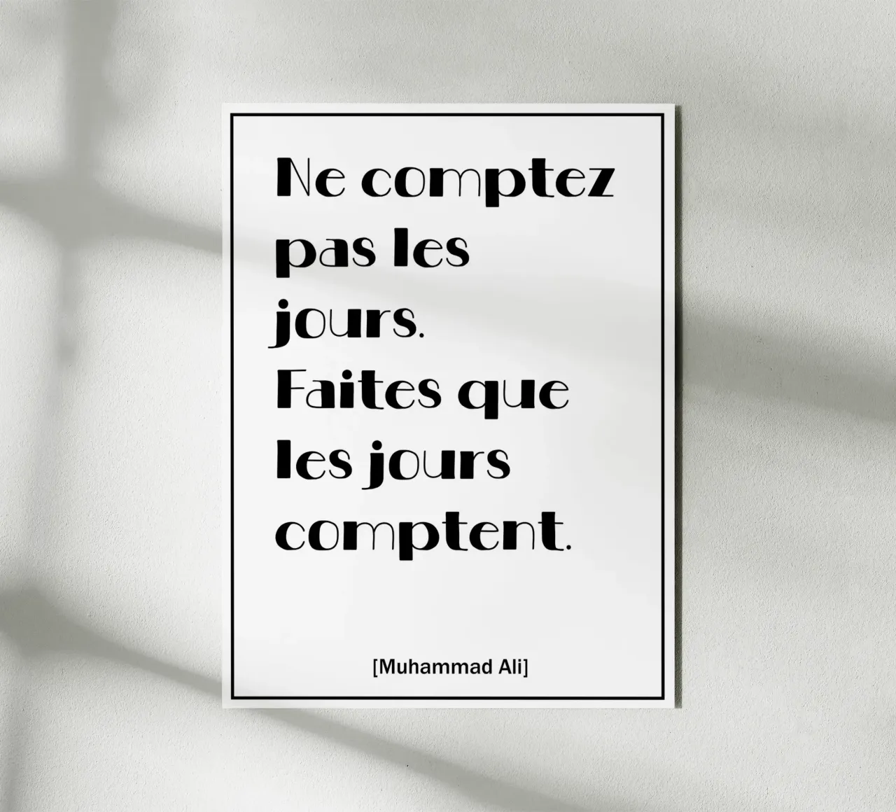Citazione ispirata di Muhammad Ali in francese alluminio dibond da Wall of Words