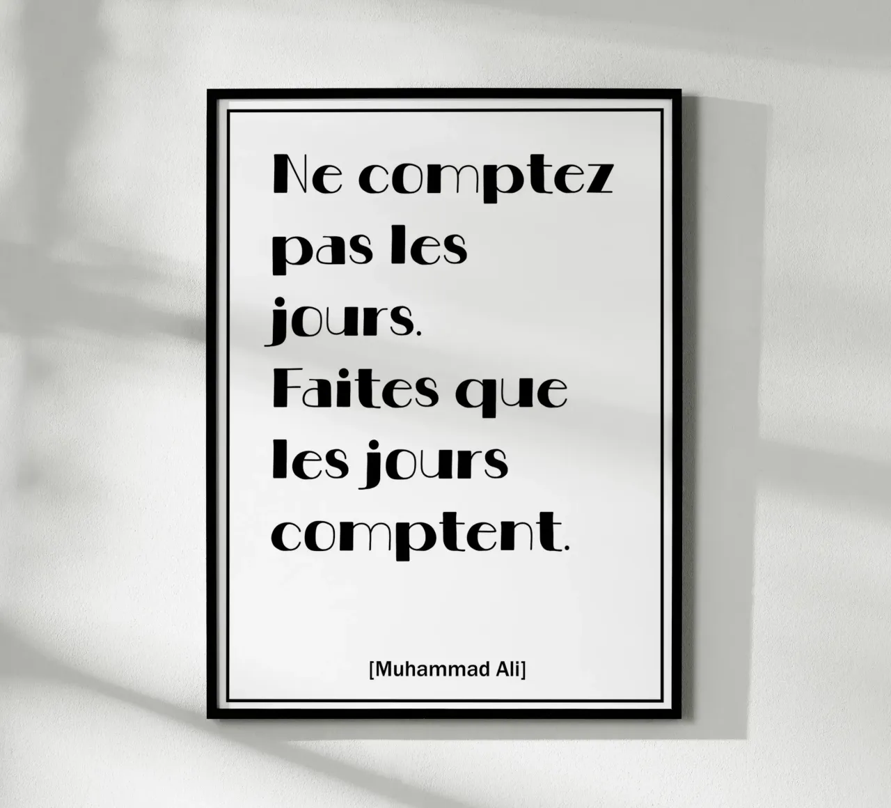 Citazione ispirata di Muhammad Ali in francese carta hahnemühle da Wall of Words
