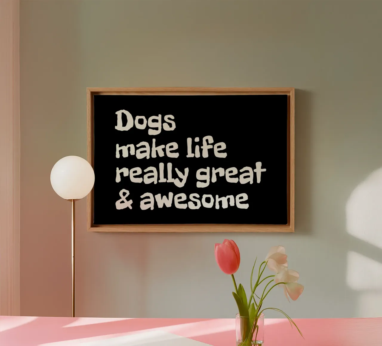 Dogs make life really great and awesome tela con Cornice a cassetta da happieeagle