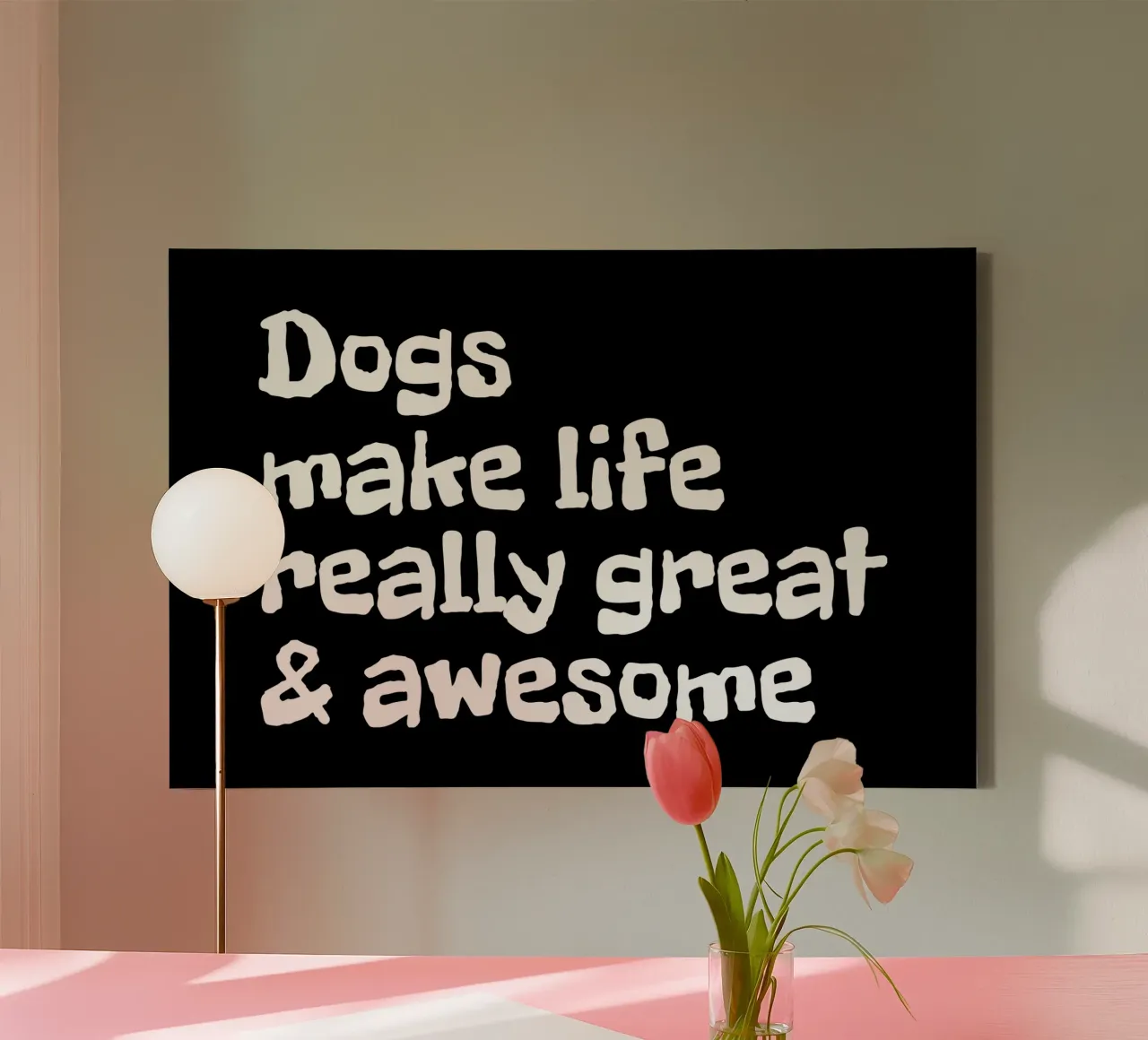 Dogs make life really great and awesome tela con Cornice a cassetta da happieeagle