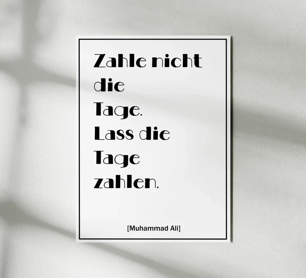 Inspirational quote from Muhammad Ali in German forex plate by Wall of Words