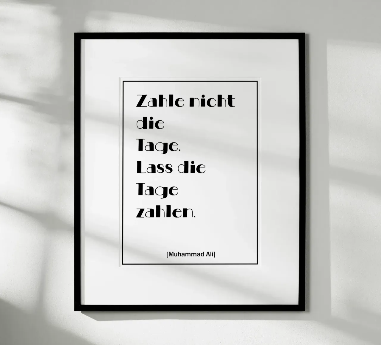 Citation inspirante de Muhammad Ali en allemand poster de Wall of Words