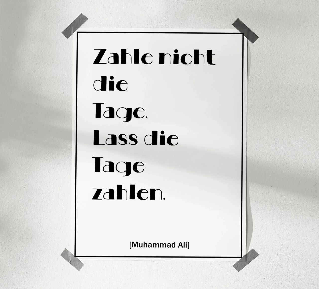 Inspirierendes Zitat von Muhammad Ali auf Deutsch Poster von Wall of Words