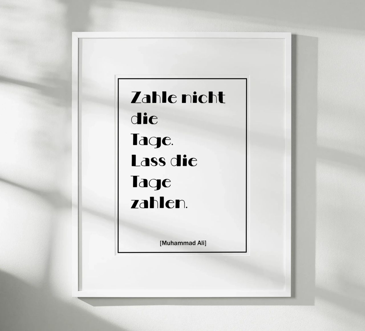 Inspirierendes Zitat von Muhammad Ali auf Deutsch Poster von Wall of Words