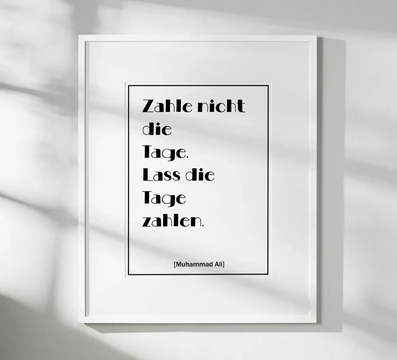 Citation inspirante de Muhammad Ali en allemand poster de Wall of Words