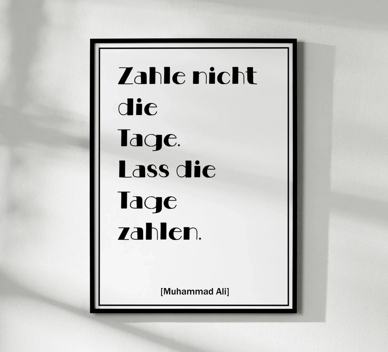 Inspirierendes Zitat von Muhammad Ali auf Deutsch Poster von Wall of Words