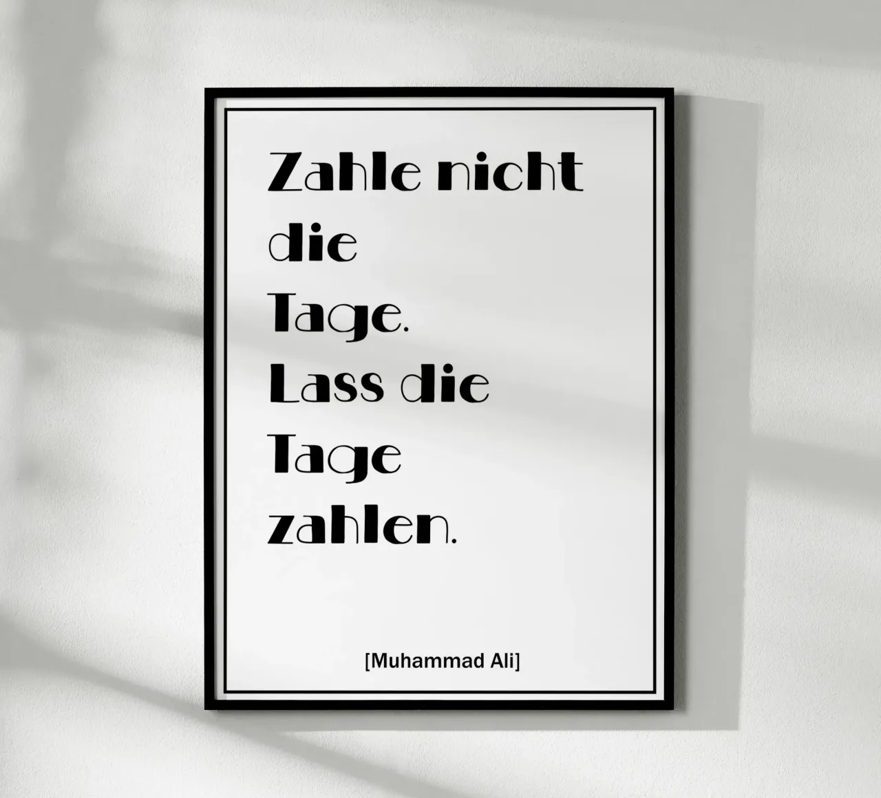 Citation inspirante de Muhammad Ali en allemand poster de Wall of Words