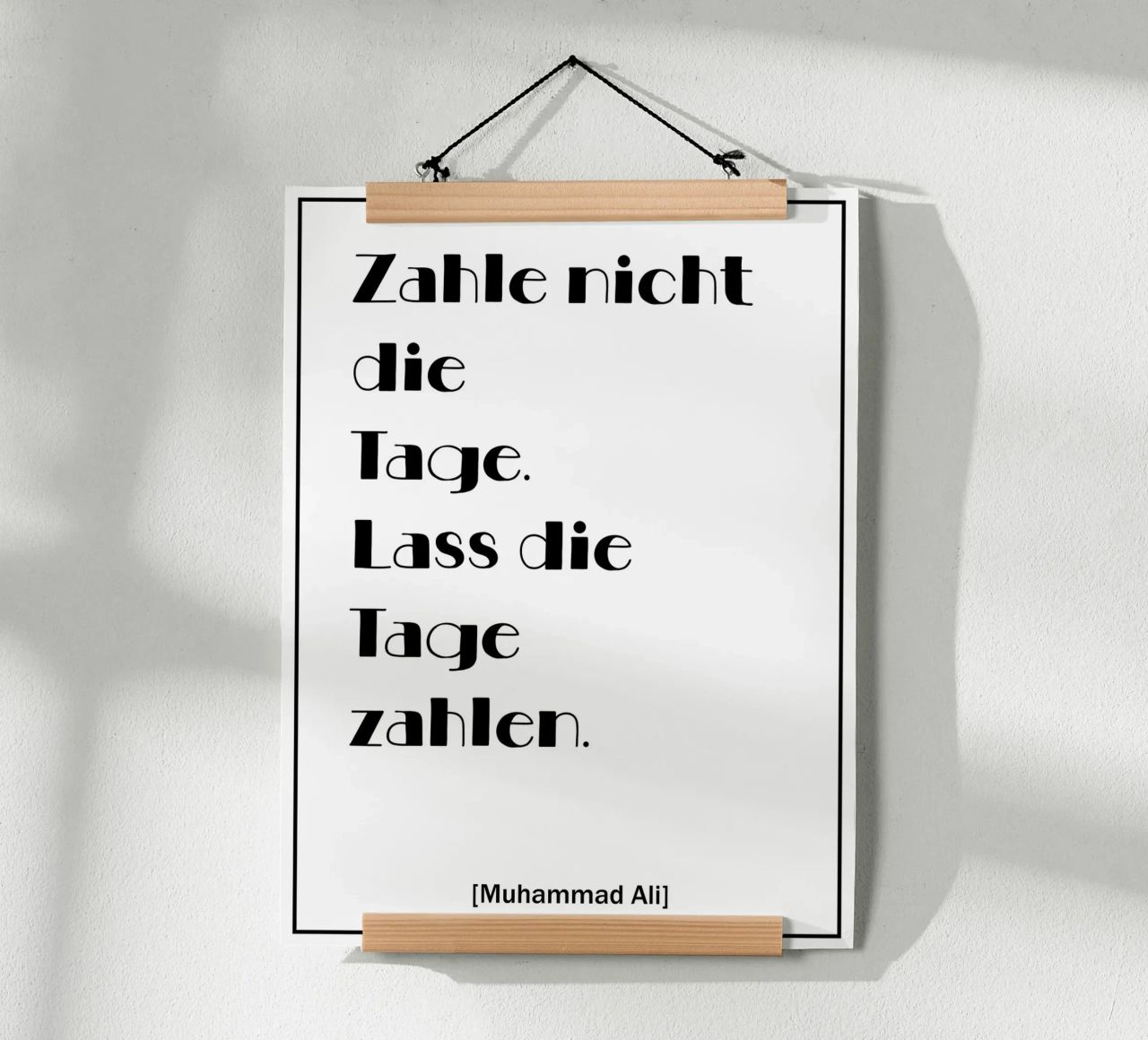 Inspirierendes Zitat von Muhammad Ali auf Deutsch Poster von Wall of Words