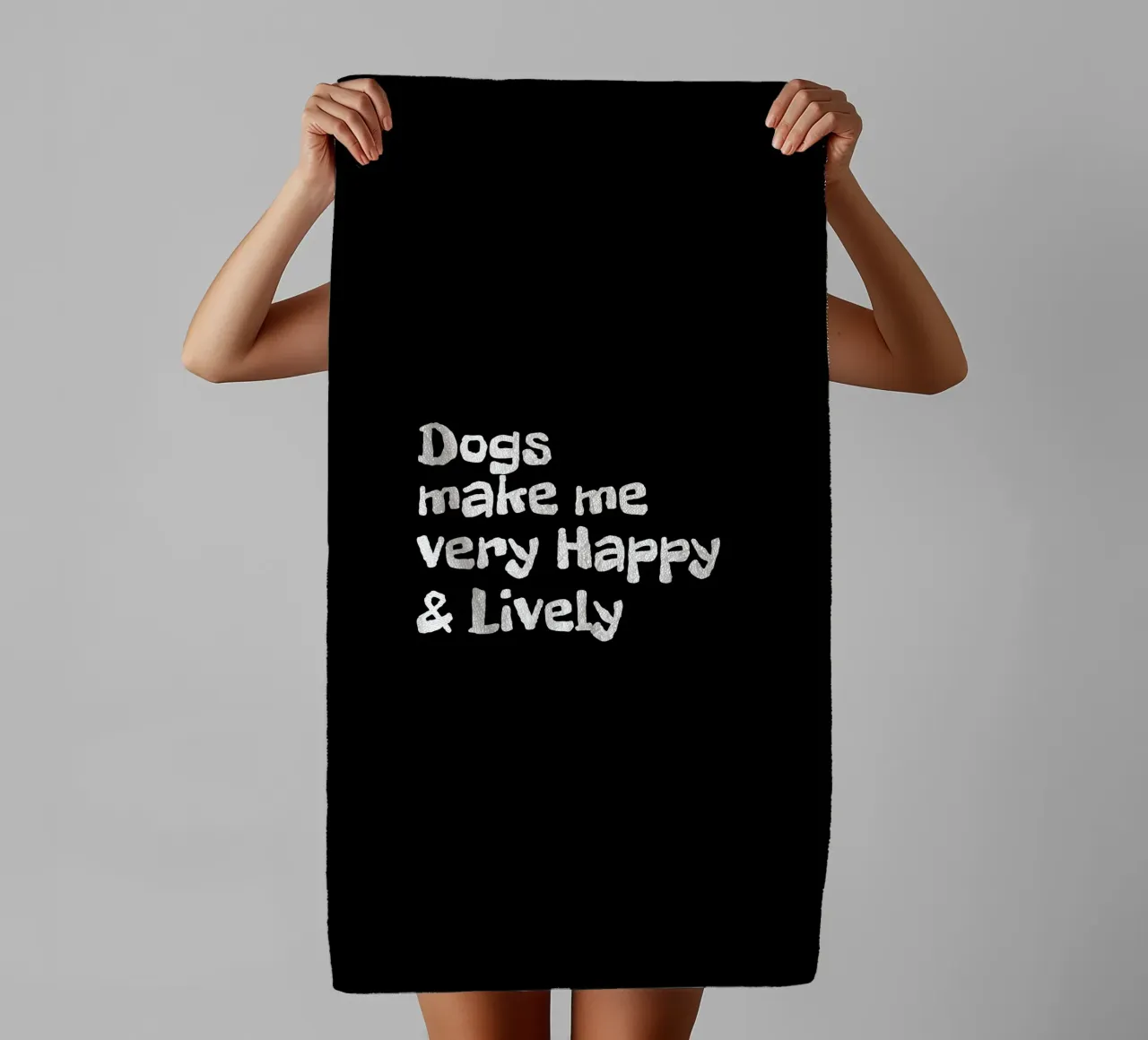 Dogs make me very happy and lively asciugamano da bagno da happieeagle