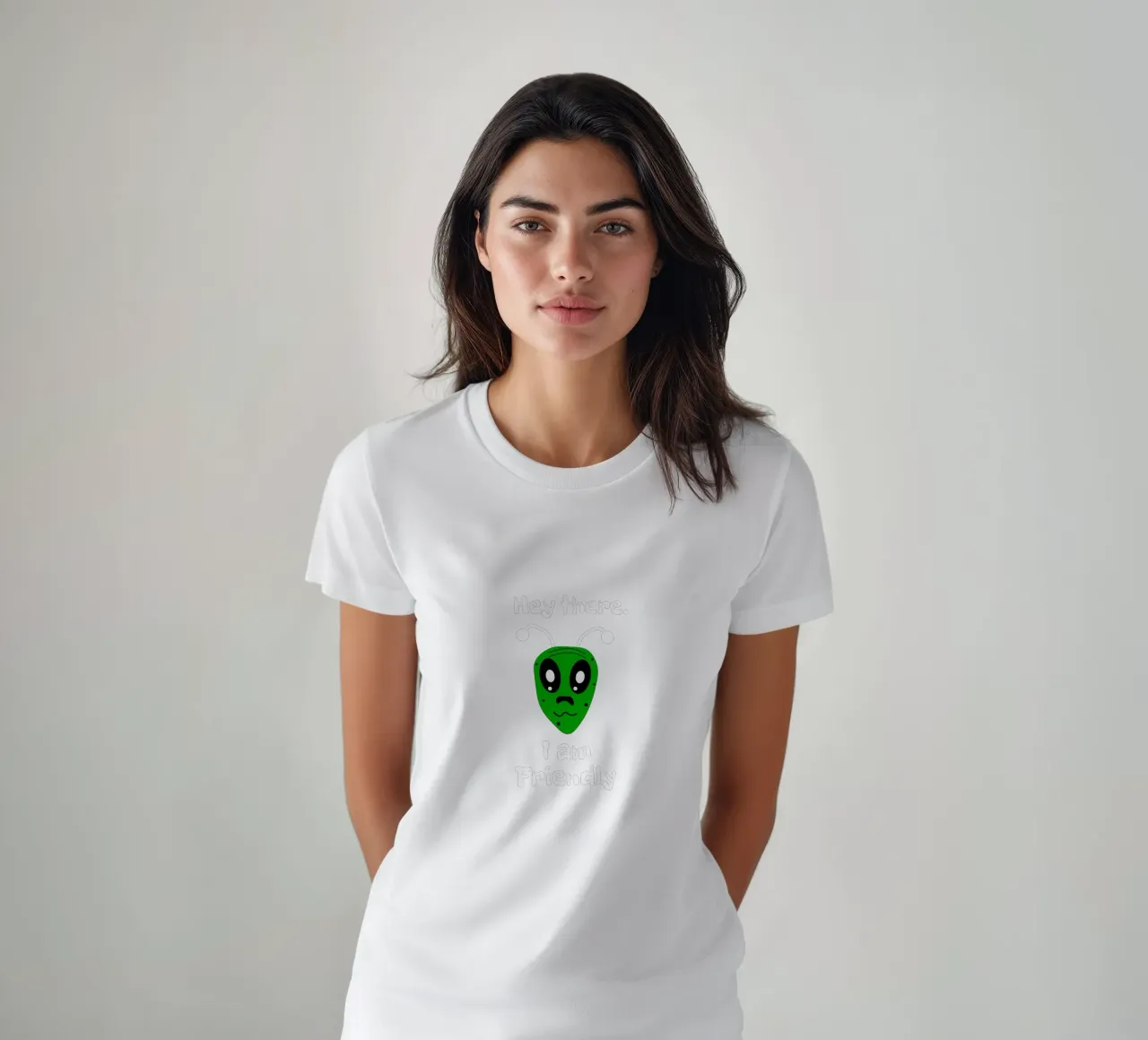 Friendly Alien t-shirt da happieeagle