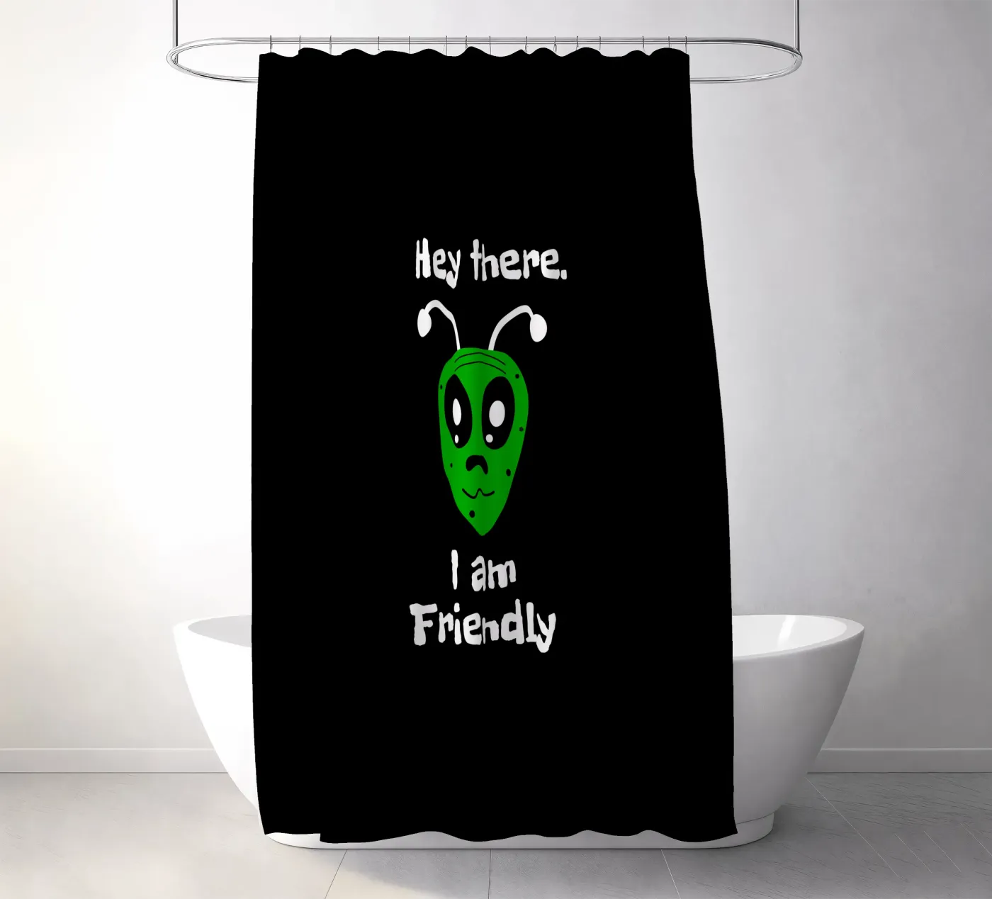Friendly Alien Duschvorhang von happieeagle