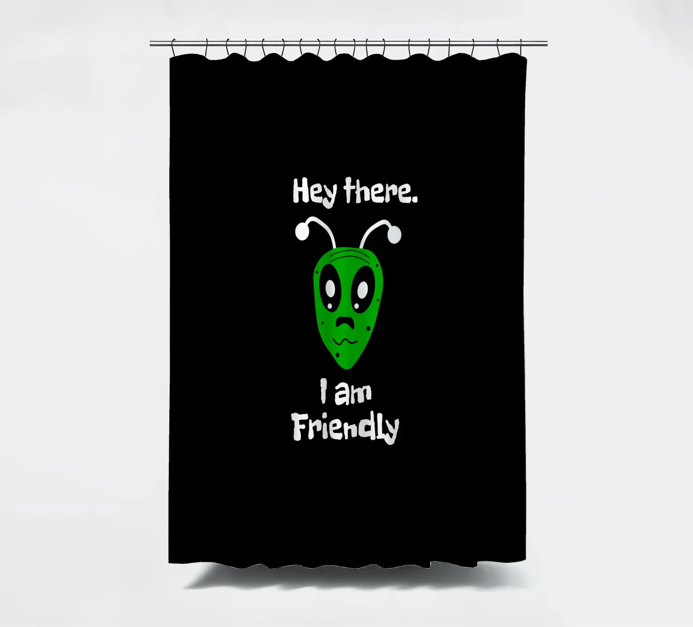 Friendly Alien Duschvorhang von happieeagle
