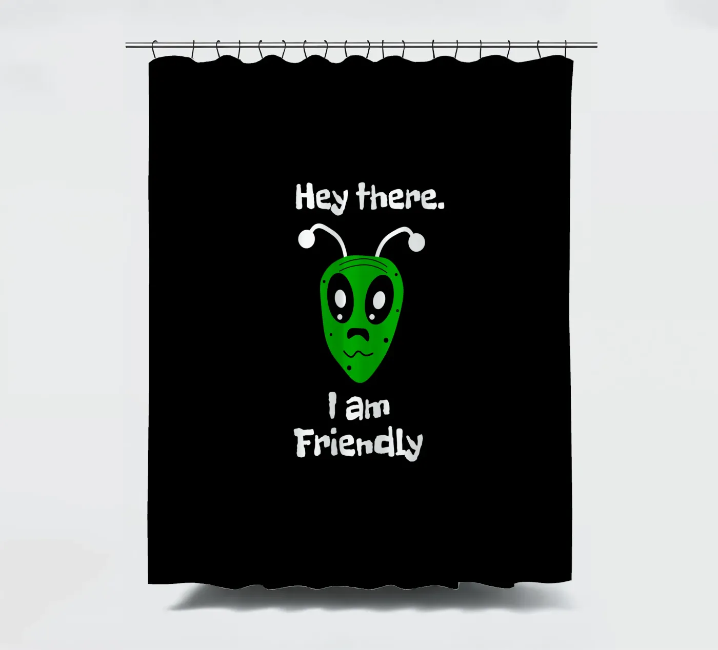 Friendly Alien Duschvorhang von happieeagle