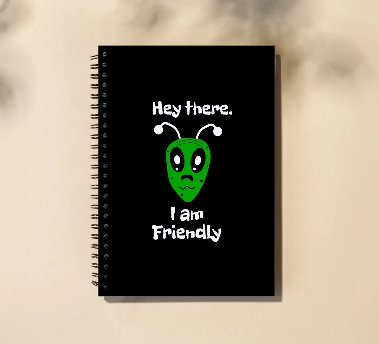 Friendly Alien spiral notebook by happieeagle