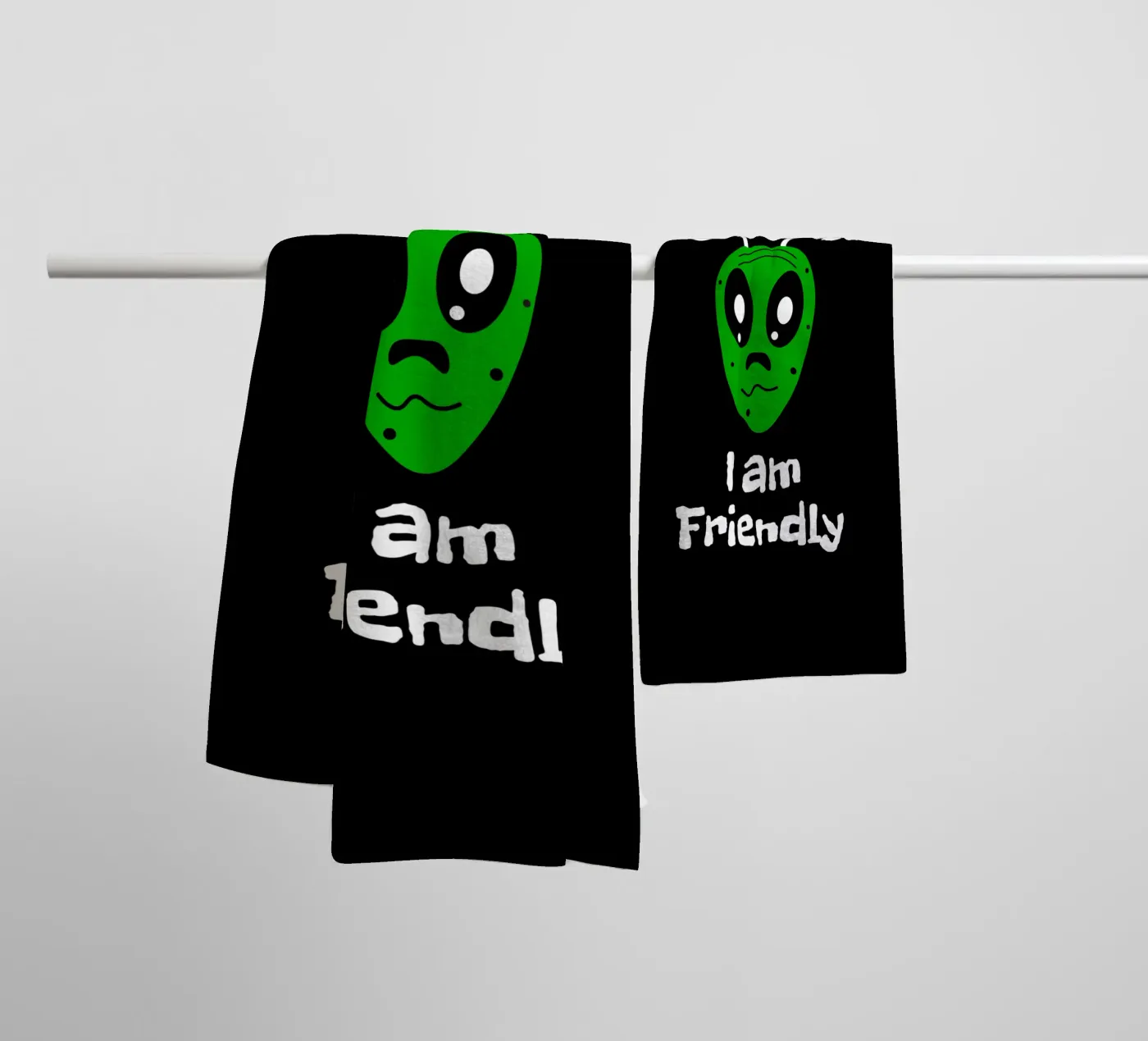 Friendly Alien towel by happieeagle