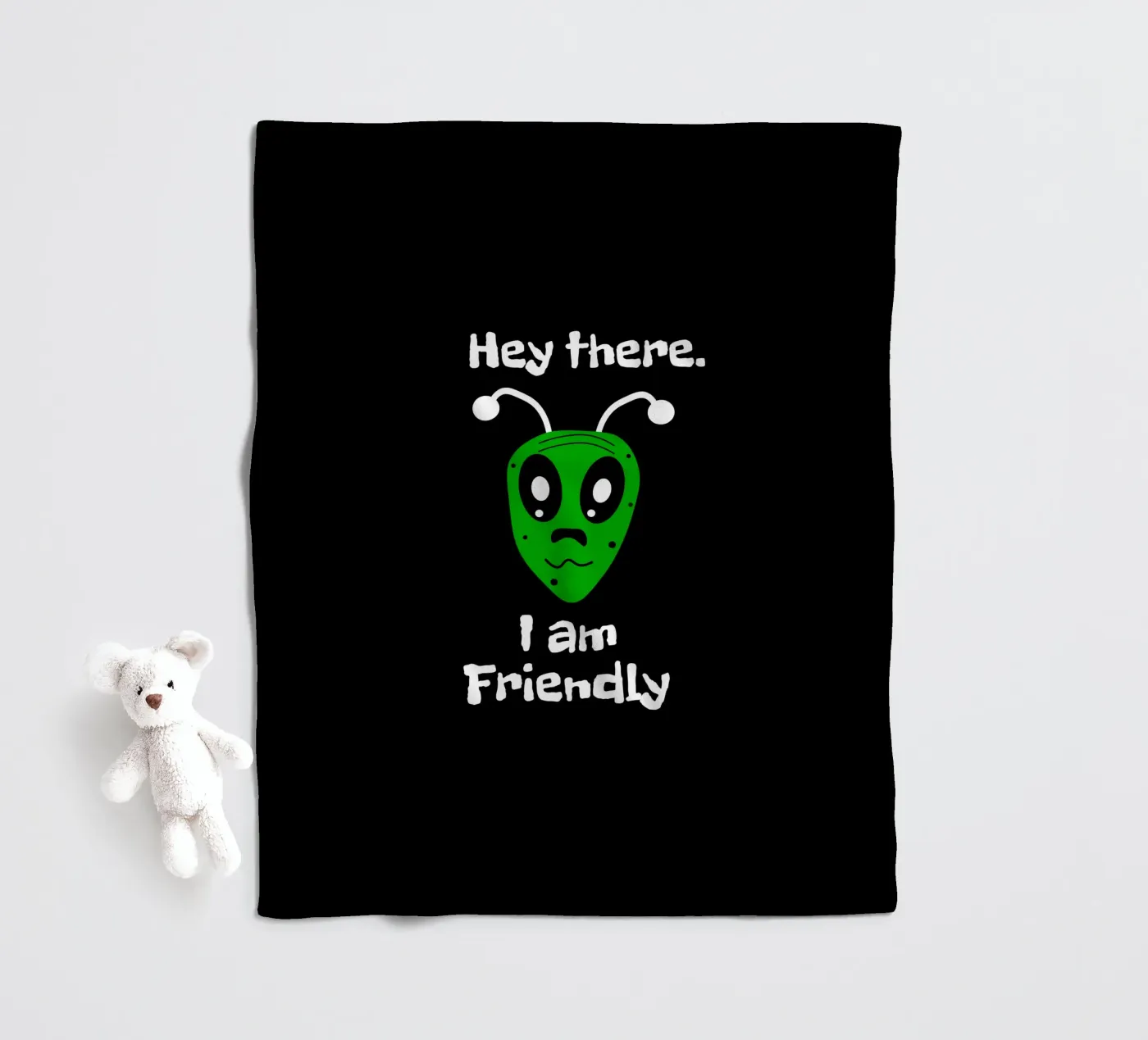Friendly Alien Fleecedecke von happieeagle