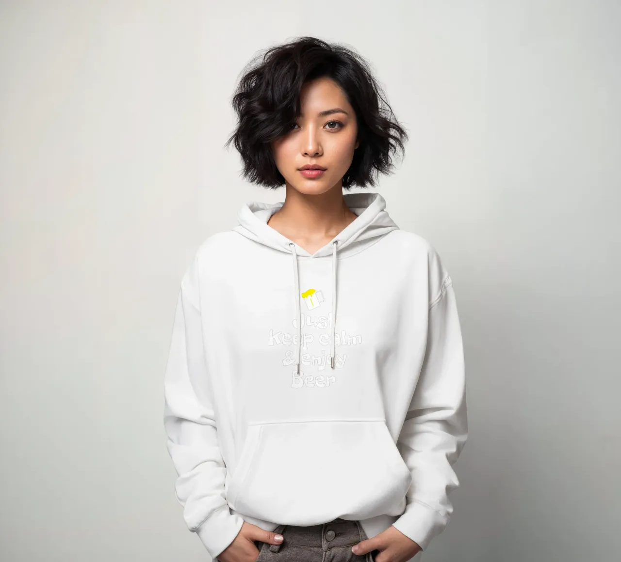 Just keep calm and enjoy beer felpa con cappuccio da happieeagle