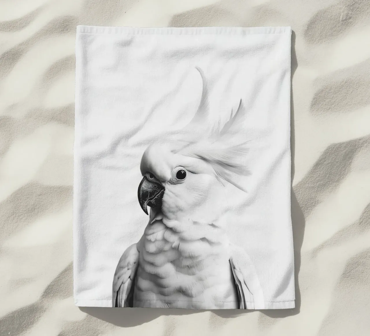 Coco Carino il cacatua telo mare da Carinaprint