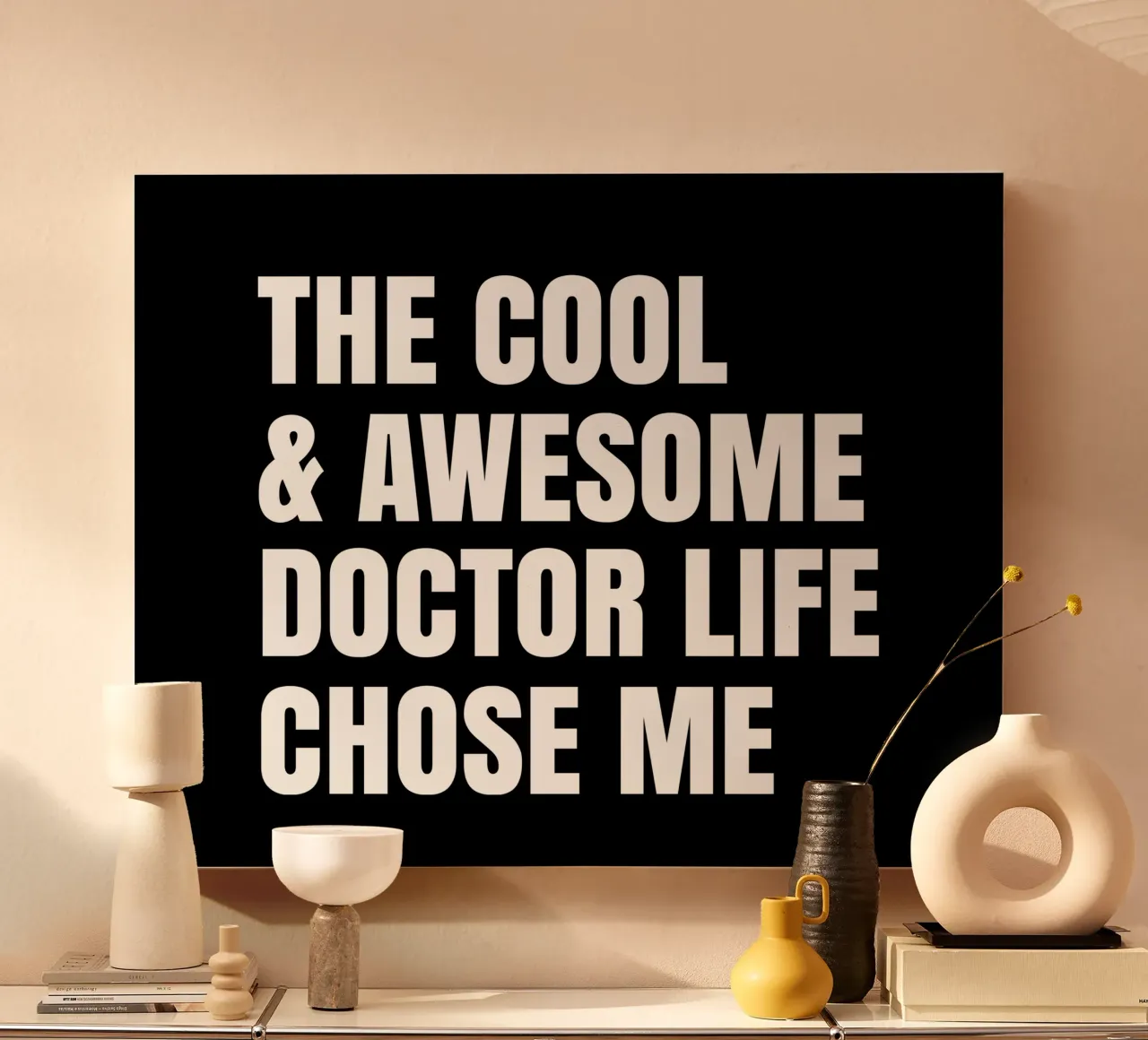 The cool and awesome doctor life chose me tela con Cornice a cassetta da happieeagle
