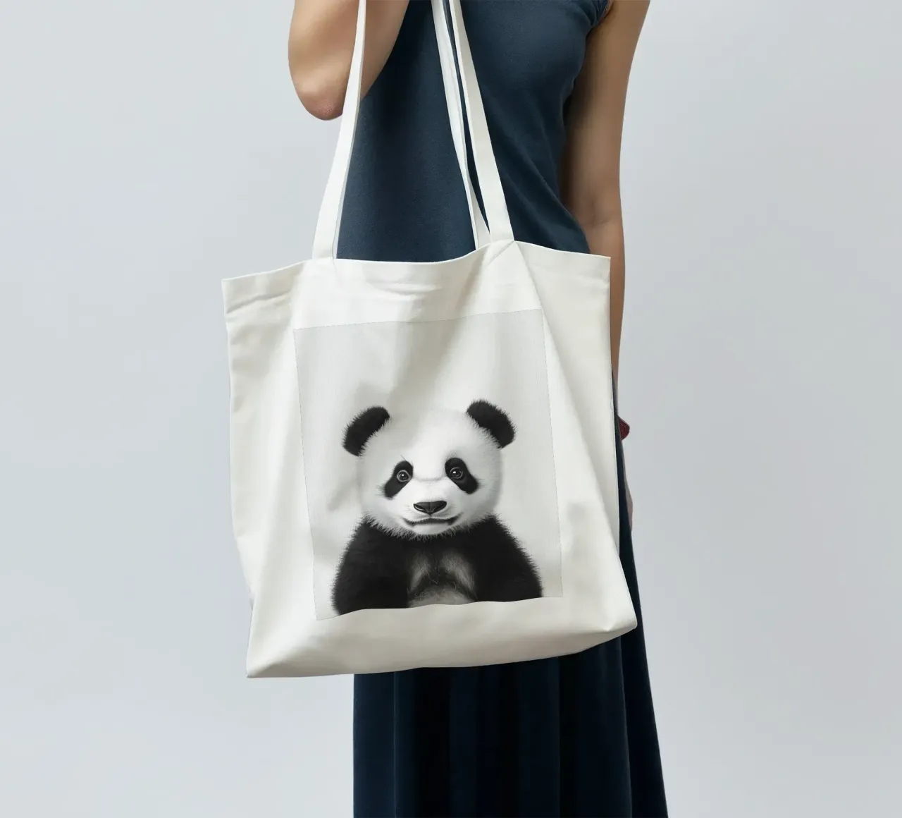 Jiao simpatico cucciolo di panda borsa in juta da Carinaprint