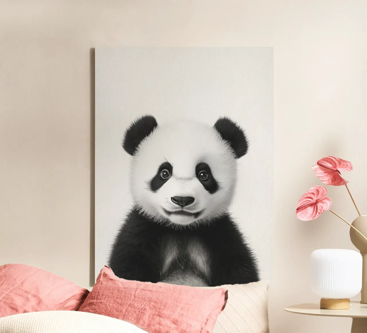 Jiao simpatico cucciolo di panda tela con Cornice a cassetta da Carinaprint