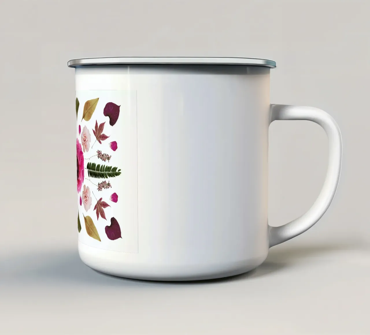 Botanical N1 enamel mug by Miles of Light