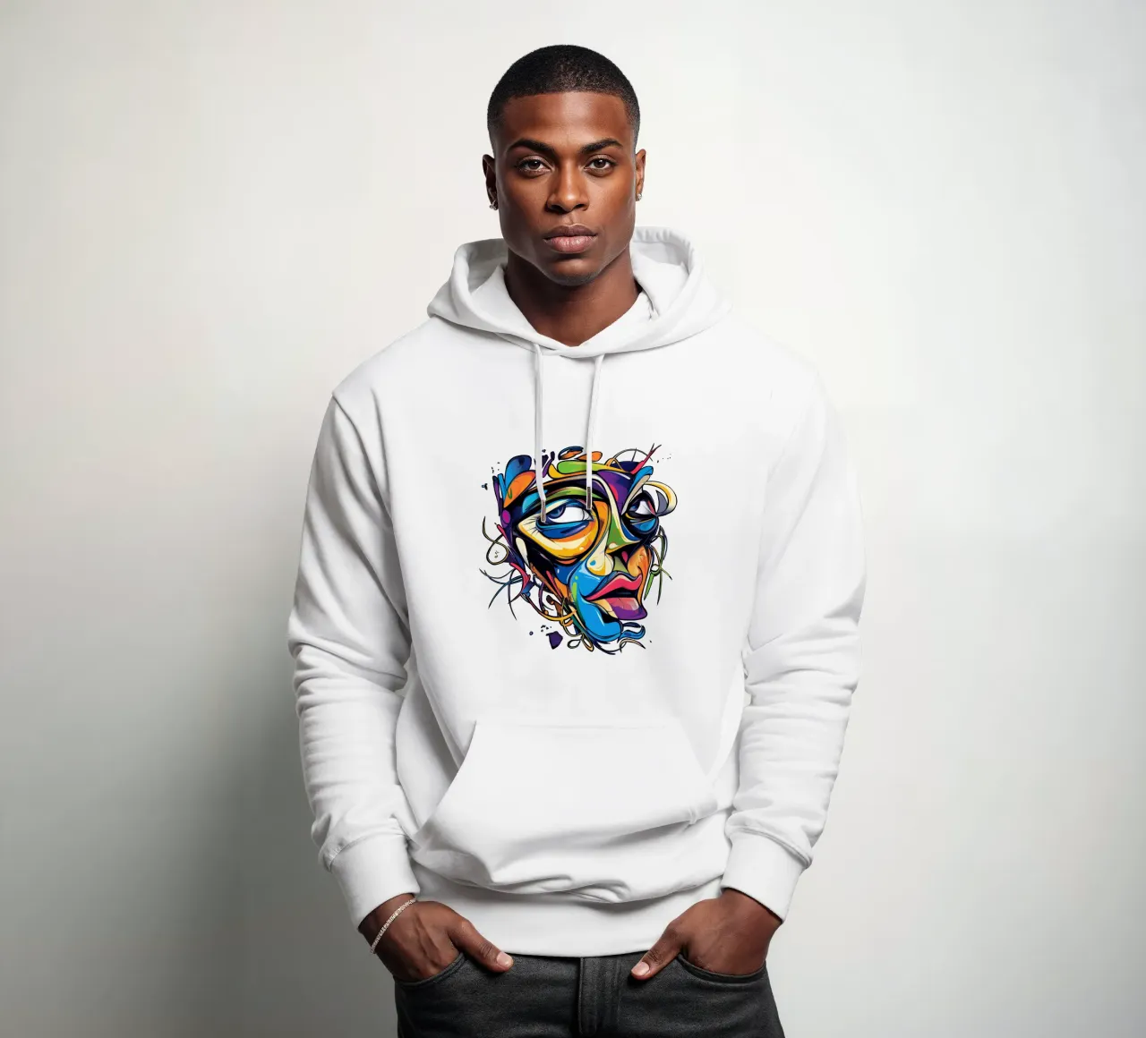 Face #1 felpa con cappuccio da Art Unleashed