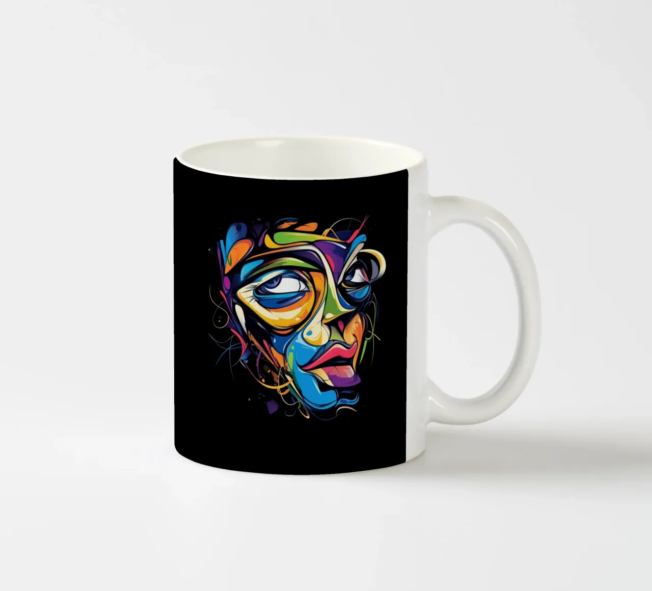 Face #1 Keramik Tasse von Art Unleashed