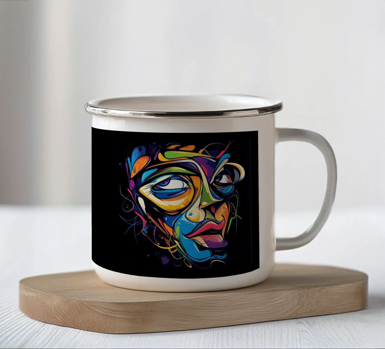Face #1 tazza in smalto da Art Unleashed