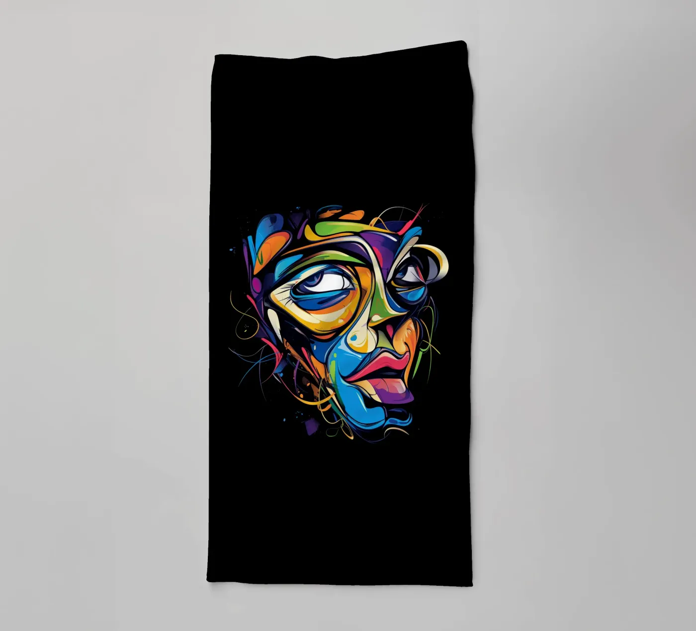 Face #1 badhanddoek van Art Unleashed