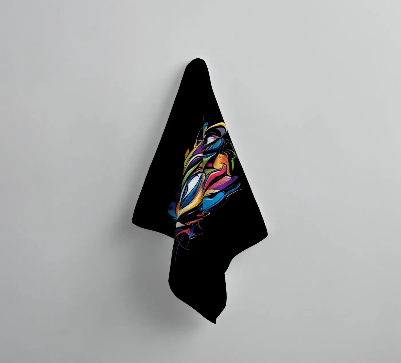 Face #1 badhanddoek van Art Unleashed