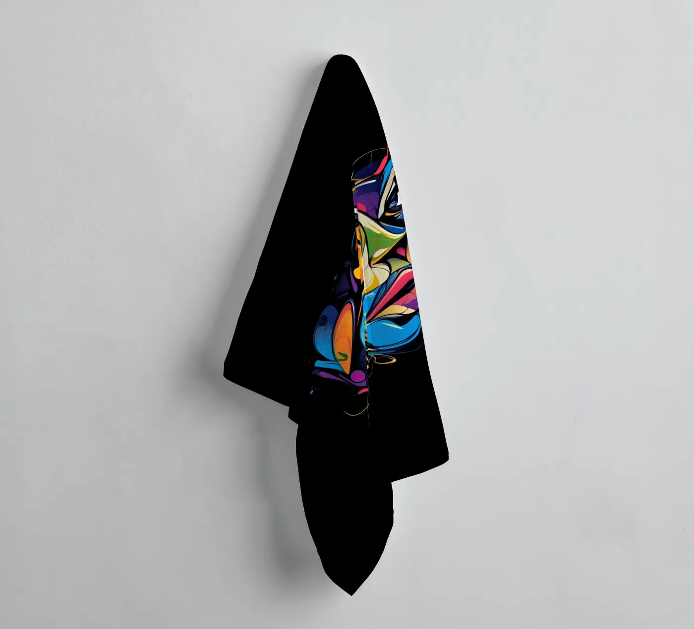 Face #1 badhanddoek van Art Unleashed