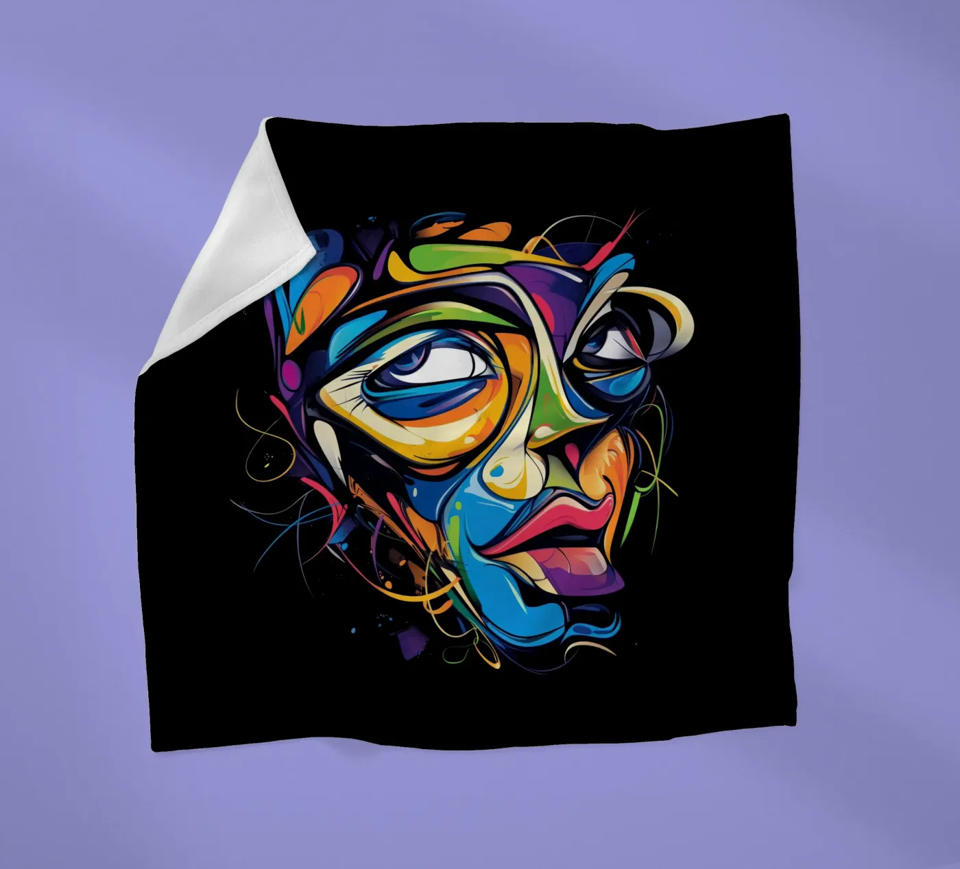 Face #1 Fleecedecke von Art Unleashed