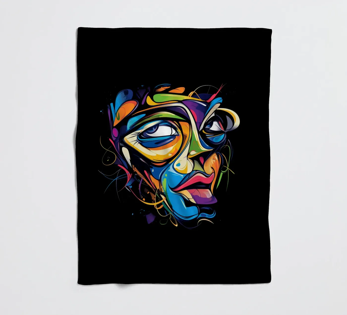 Face #1 Fleecedecke von Art Unleashed