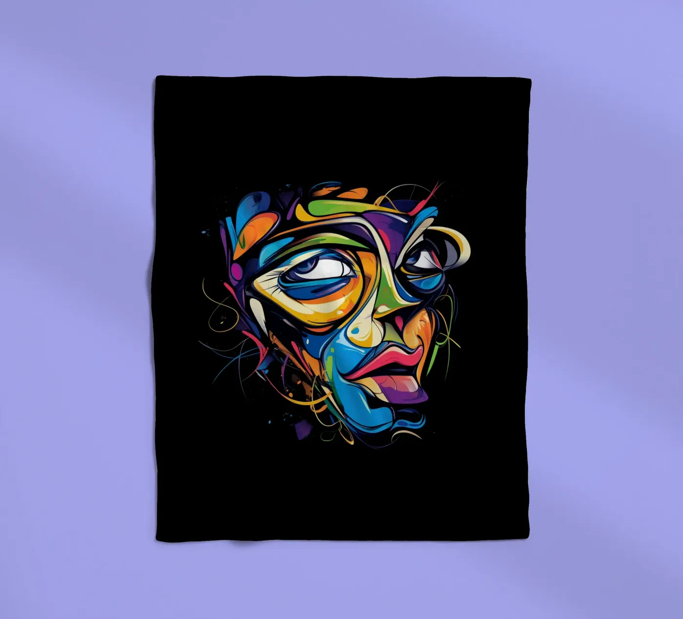 Face #1 Fleecedecke von Art Unleashed