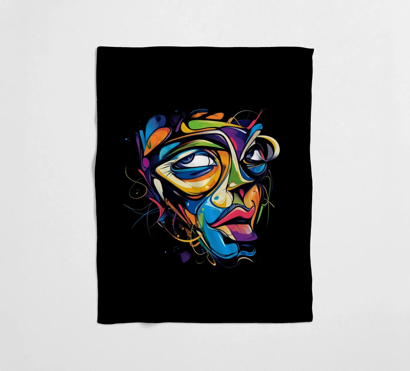 Face #1 Fleecedecke von Art Unleashed