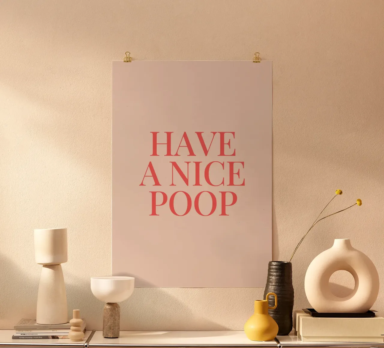 Bon caca poster avec cadre en plastique de Paigaam Studio