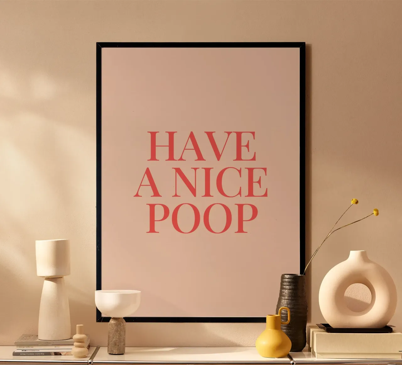 Bon caca poster avec cadre en plastique de Paigaam Studio