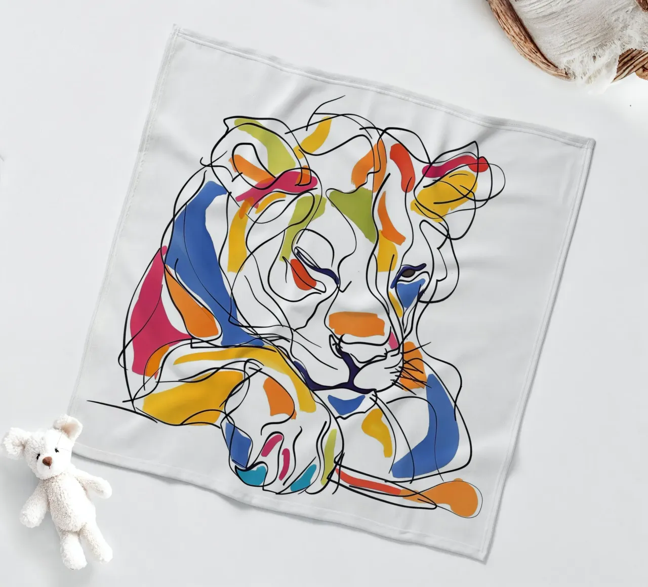 ANIMAUX MAJESTUEUX DESSIN AU TRAITS coperta in pile da Art Digital Visuel