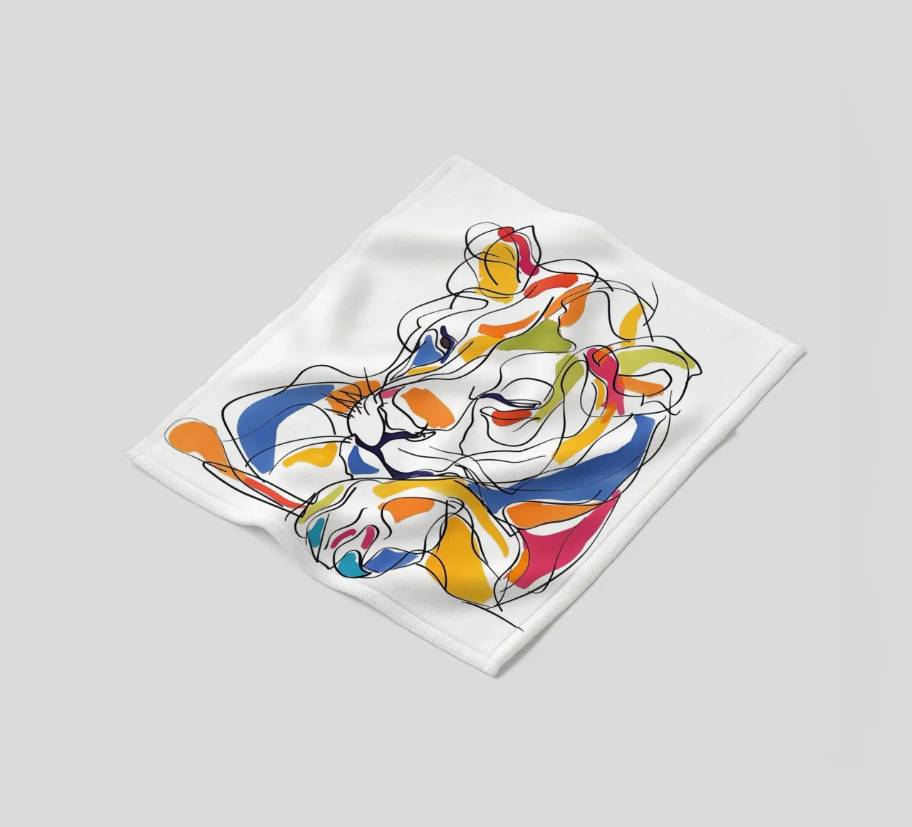 ANIMAUX MAJESTUEUX DESSIN AU TRAITS coperta in pile da Art Digital Visuel
